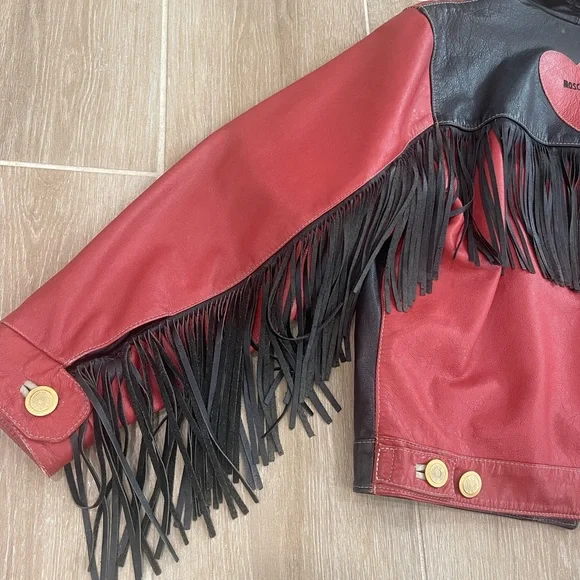 Vintage love Moschino Red and Black Fringe Jacket - Picture 14 of 16
